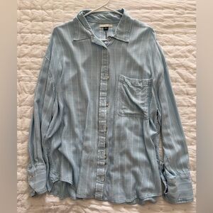 American Eagle Outfitters Sky Blue Striped Shirt